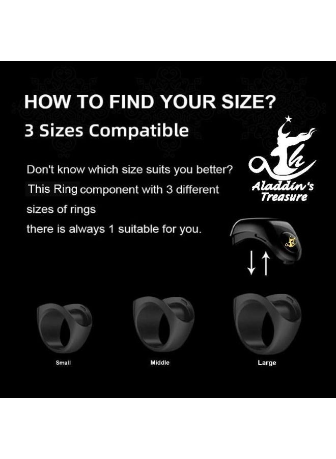 TBSoon Aladdin Multifunctional Prayer Smart Ring, Tasbih Counter, Sport & Health Care, Azan Alarm, Prayer Direction Guide,Forgiveness,Tasbeeh Beads Ring,Electronic rosary,Ramadan Gift,Eid al-Fitr (Black-A01) - Image 2